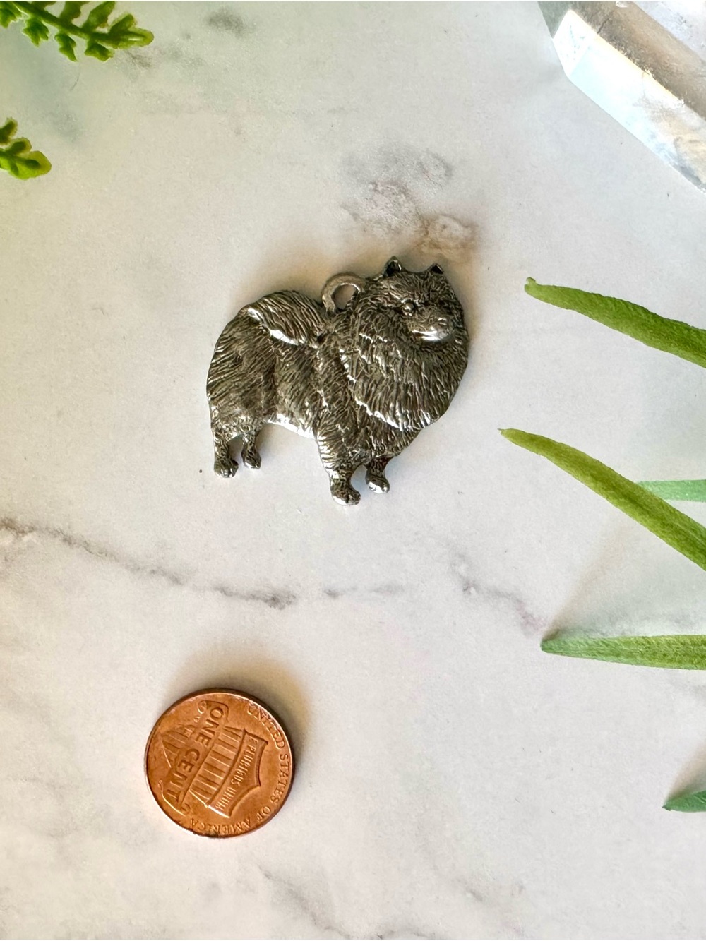 Silver Keeshond Dog Charm Pendant - Women Jewelry